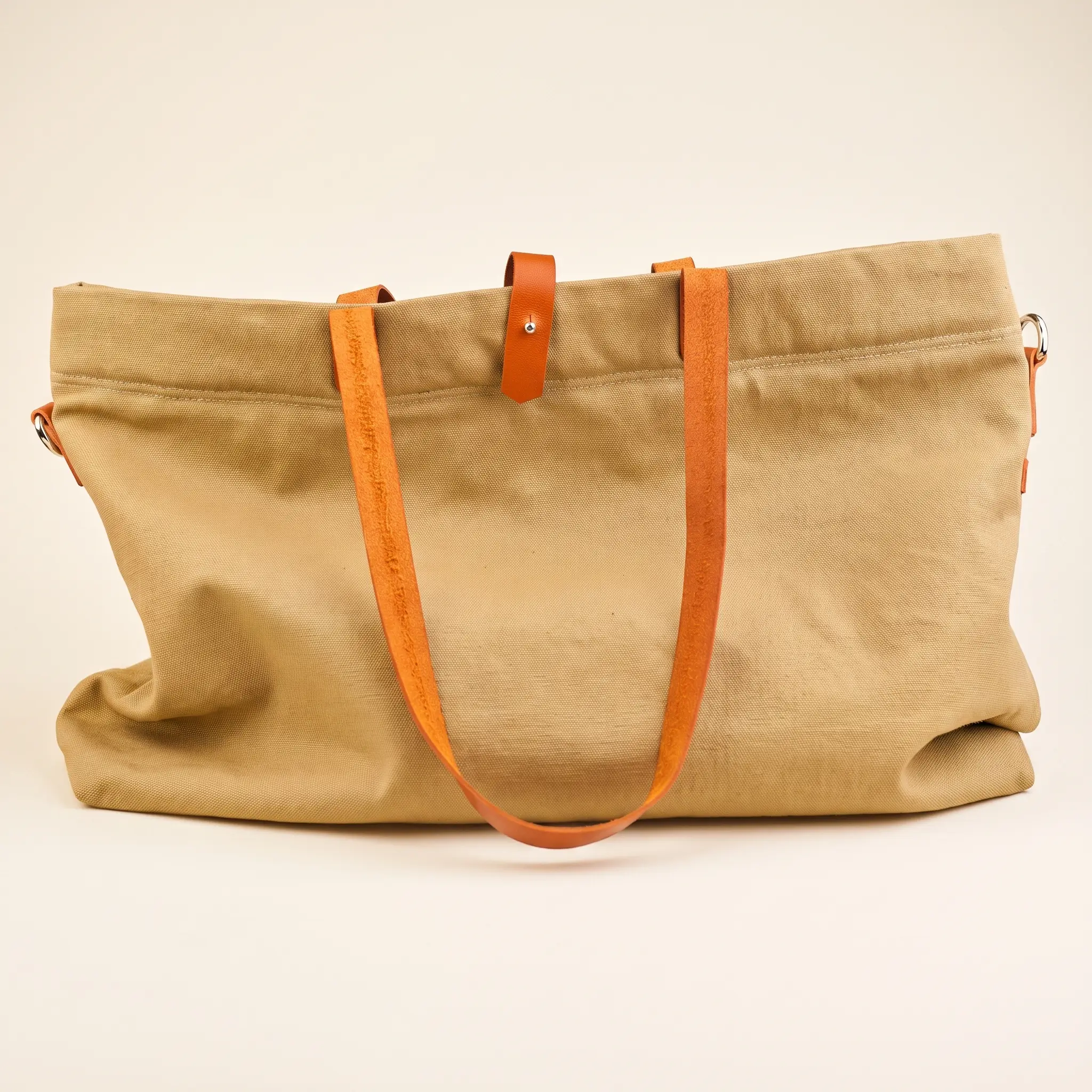 Upcycled Canvas & Leather Tote view 3